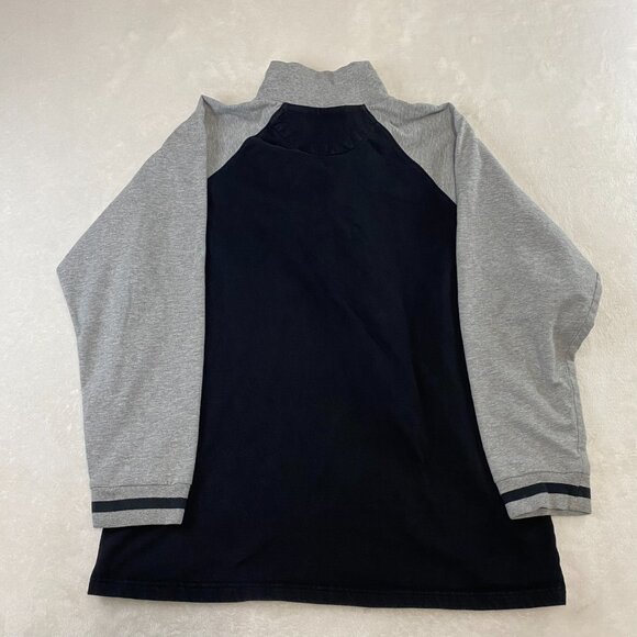 Nautica 1/4 Zip Black Gray Long Sleeve Sweater Shirt Cotton/Polyester - Picture 7 of 10